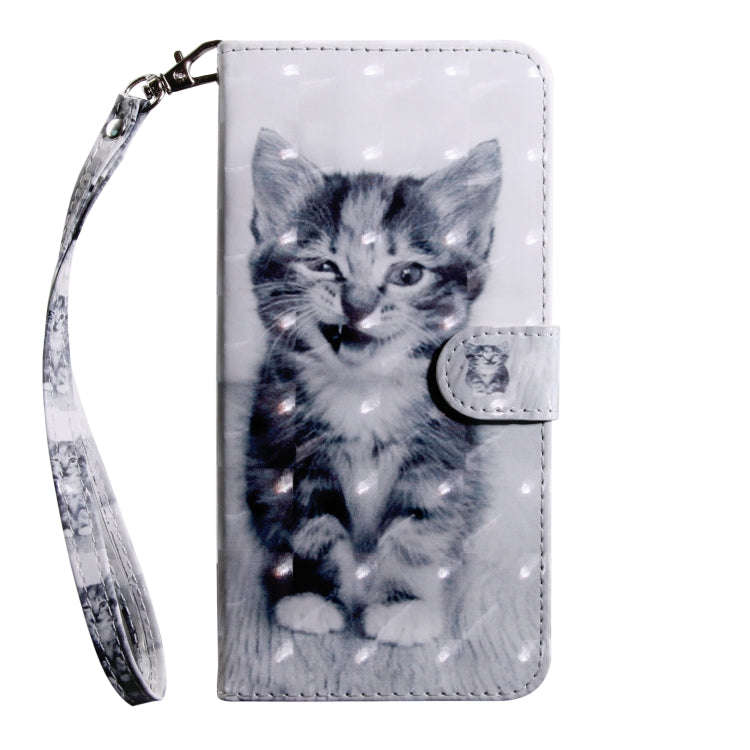 For Motorola Moto G52 3D Painted Pattern Leather Phone Case(Smile Cat)