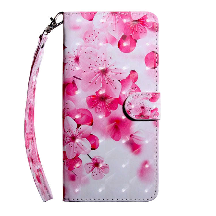 For Motorola Moto G52 3D Painted Pattern Leather Phone Case(Red Flower)