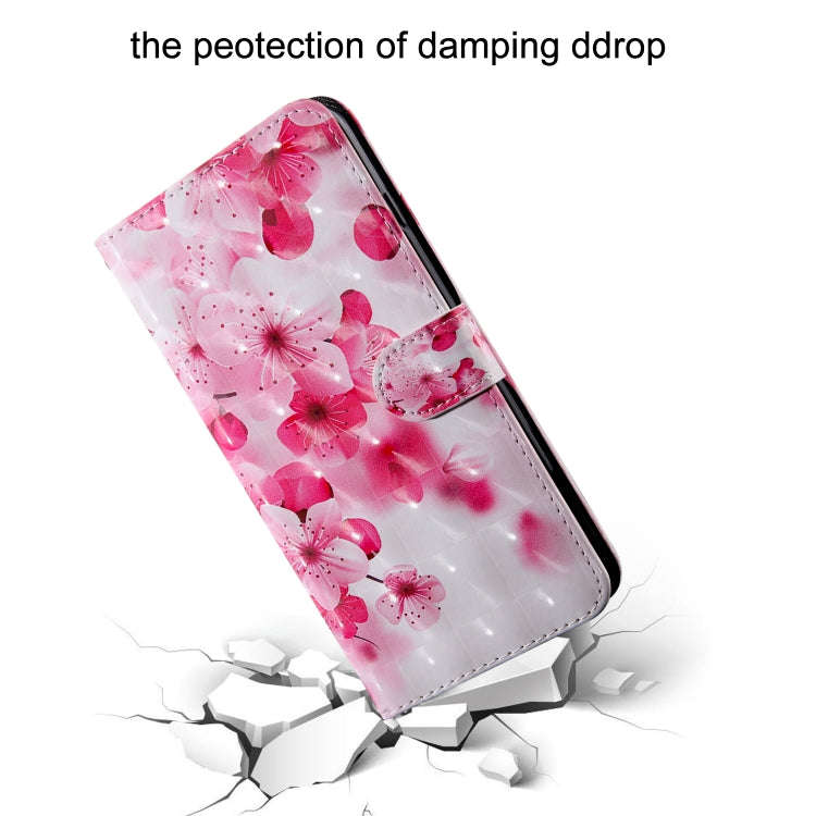 For Motorola Moto G52 3D Painted Pattern Leather Phone Case(Red Flower)