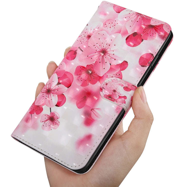 For Motorola Moto G52 3D Painted Pattern Leather Phone Case(Red Flower)