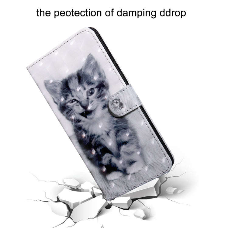 For Motorola Moto G200 5G 3D Painted Pattern Leather Phone Case(Smile Cat)