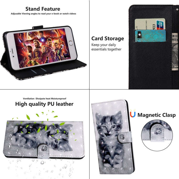 For Motorola Moto G200 5G 3D Painted Pattern Leather Phone Case(Smile Cat)