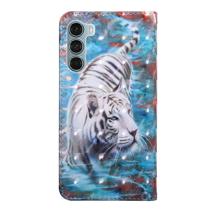 For Motorola Moto G200 5G 3D Painted Pattern Leather Phone Case(Tiger)