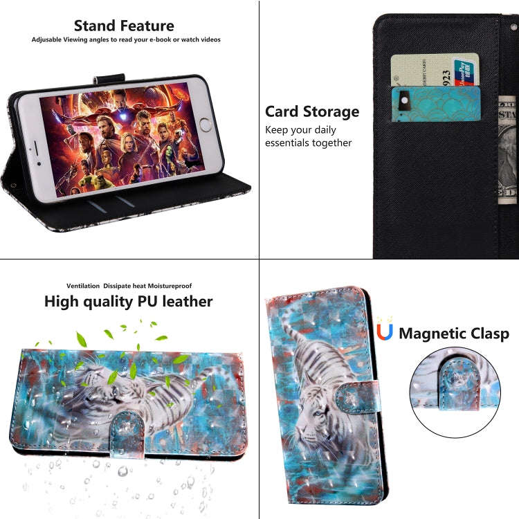 For Motorola Moto G200 5G 3D Painted Pattern Leather Phone Case(Tiger)