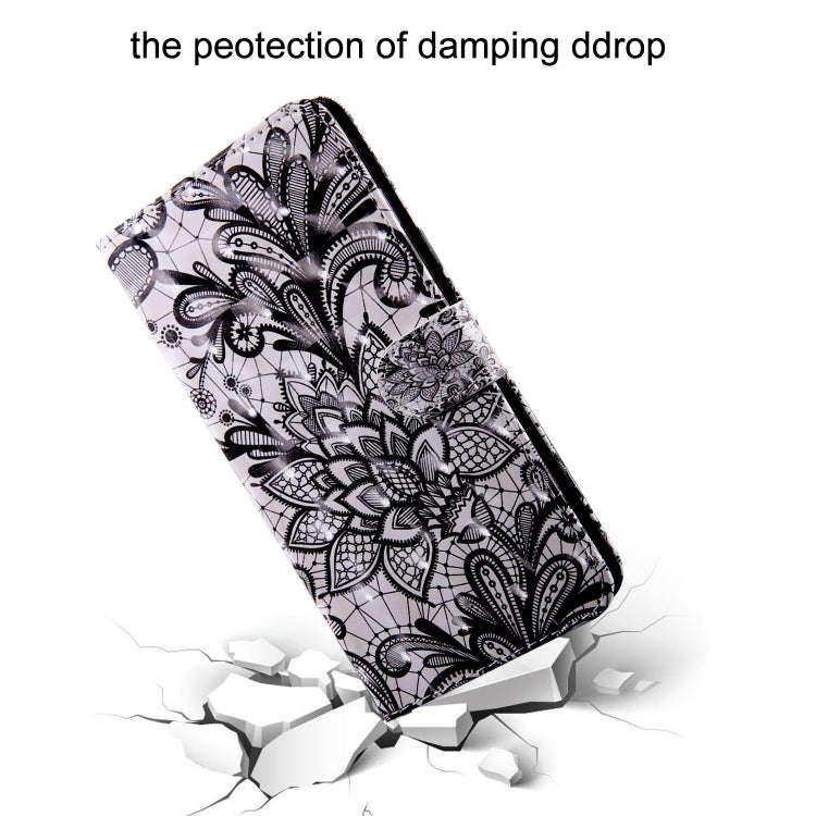 For Nokia G50 3D Painted Pattern Leather Phone Case(Black Lace)