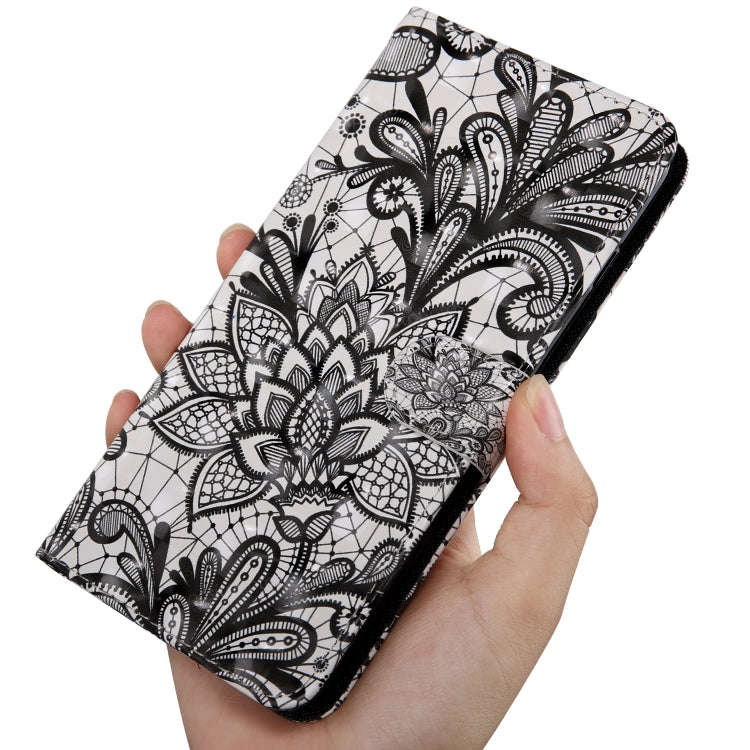 For Nokia G50 3D Painted Pattern Leather Phone Case(Black Lace)