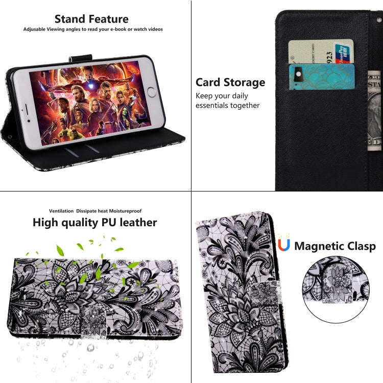 For Nokia G50 3D Painted Pattern Leather Phone Case(Black Lace)