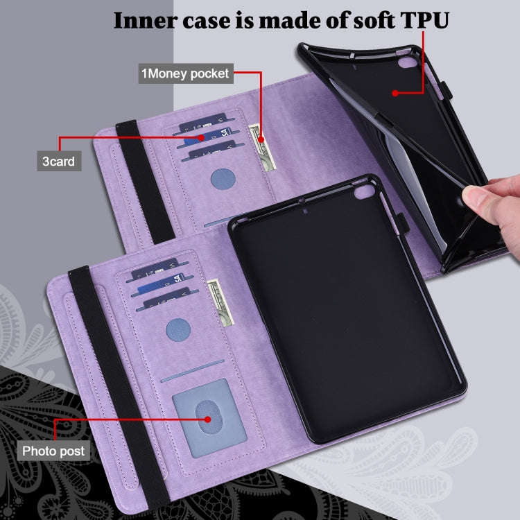 For Lenovo M10 Plus 10.6 3rd Gen 2022 Lace Flower Embossing Pattern Leather Tablet Case(Purple)