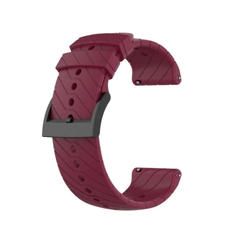 For Suunto 7 Lightning Silicone Watch Band(Red Wine)