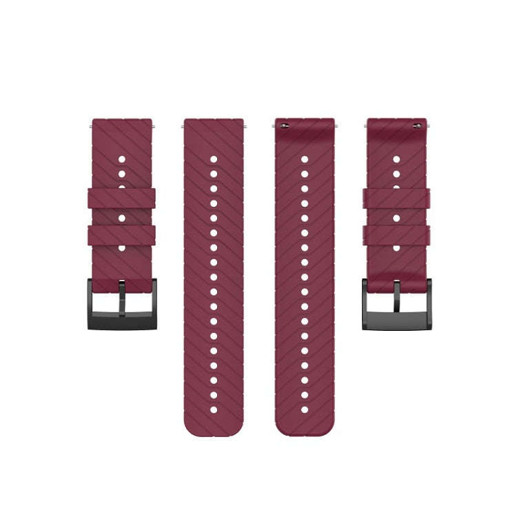 For Suunto 7 Lightning Silicone Watch Band(Red Wine)