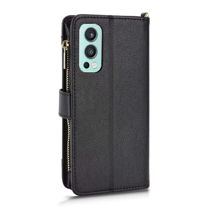For OnePlus Nord 2 5G Litchi Texture Zipper Leather Phone Case(Black)