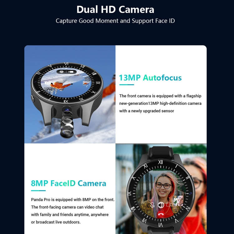 Rogbid Panda Pro 1.69 inch IPS Screen Dual Cameras Smart Watch, Support Heart Rate Monitoring/SIM...