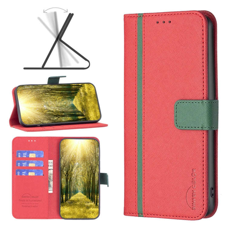 For Motorola Moto G71 5G BF13 Color Matching Cross Texture Leather Phone Case(Red)
