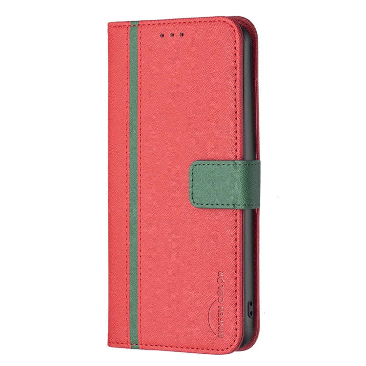 For Motorola Moto G71 5G BF13 Color Matching Cross Texture Leather Phone Case(Red)