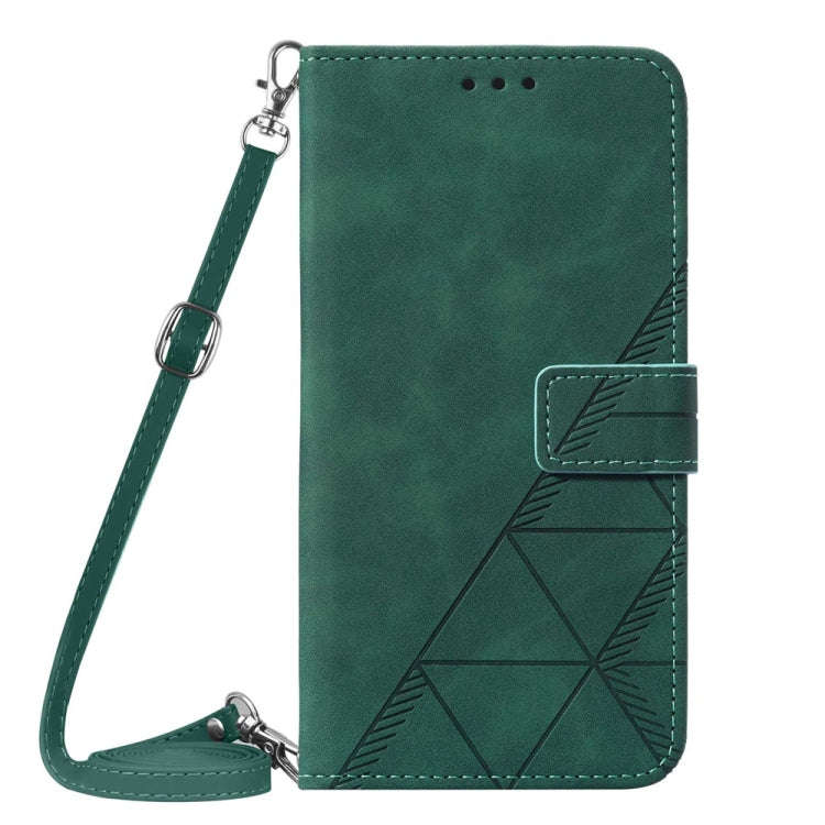 For Itel P37/Vision 2S/P651L Crossbody 3D Embossed Flip Leather Phone Case(Dark Green)