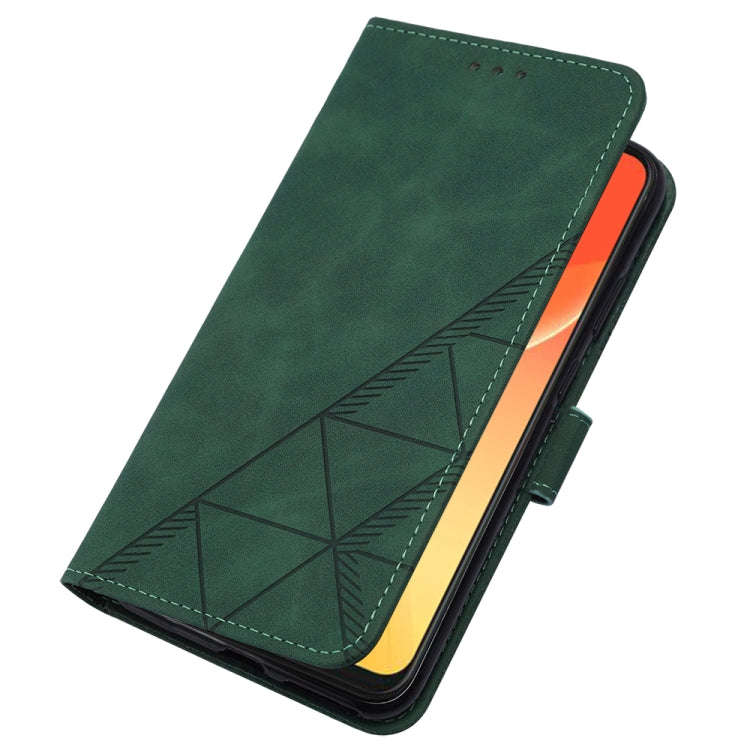 For Itel P37/Vision 2S/P651L Crossbody 3D Embossed Flip Leather Phone Case(Dark Green)