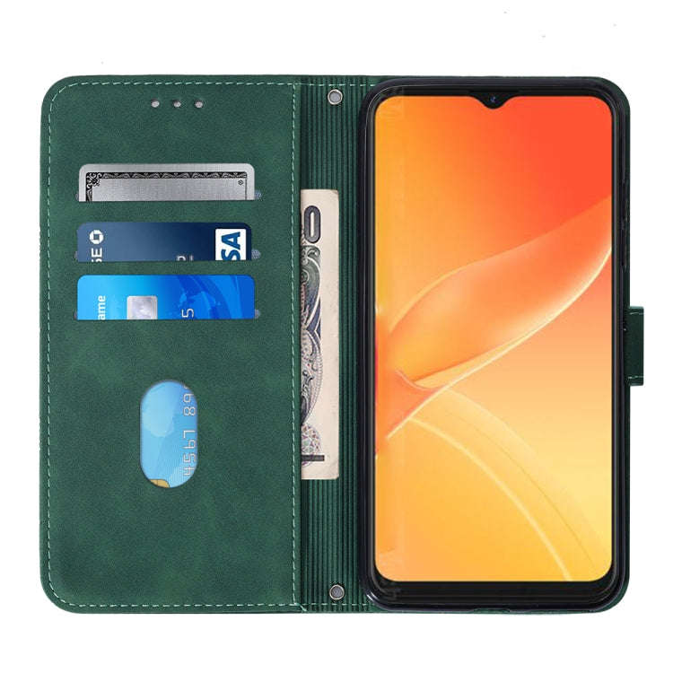 For Itel P37/Vision 2S/P651L Crossbody 3D Embossed Flip Leather Phone Case(Dark Green)