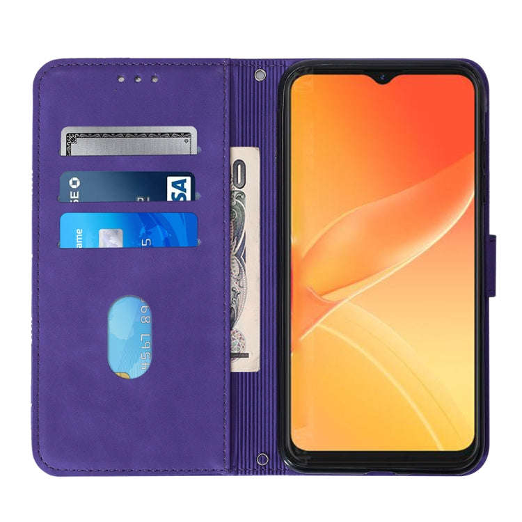 For Itel P37/Vision 2S/P651L Crossbody 3D Embossed Flip Leather Phone Case(Purple)