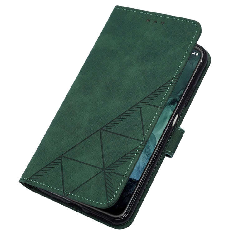 For Nokia G21/G11 Crossbody 3D Embossed Flip Leather Phone Case(Dark Green)