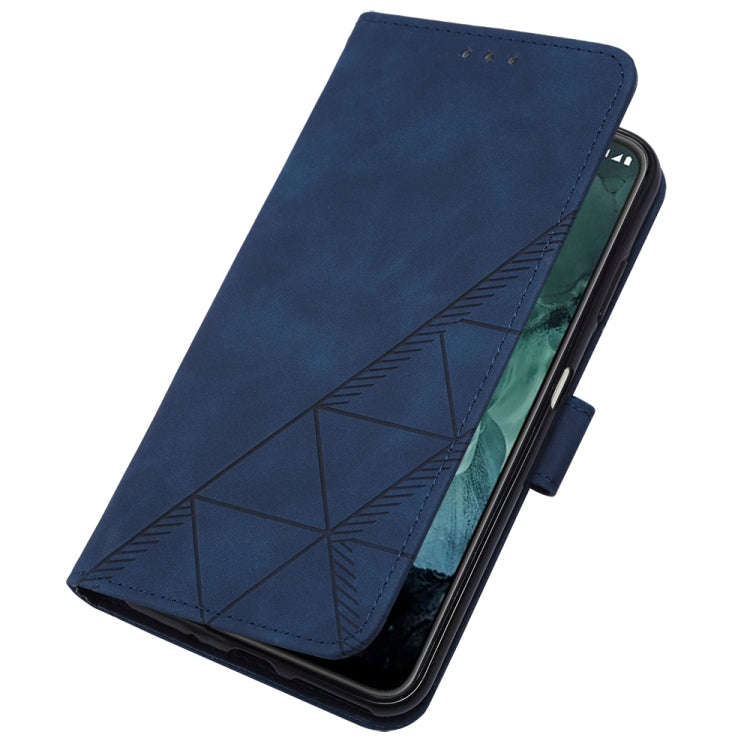 For Nokia G21/G11 Crossbody 3D Embossed Flip Leather Phone Case(Blue)