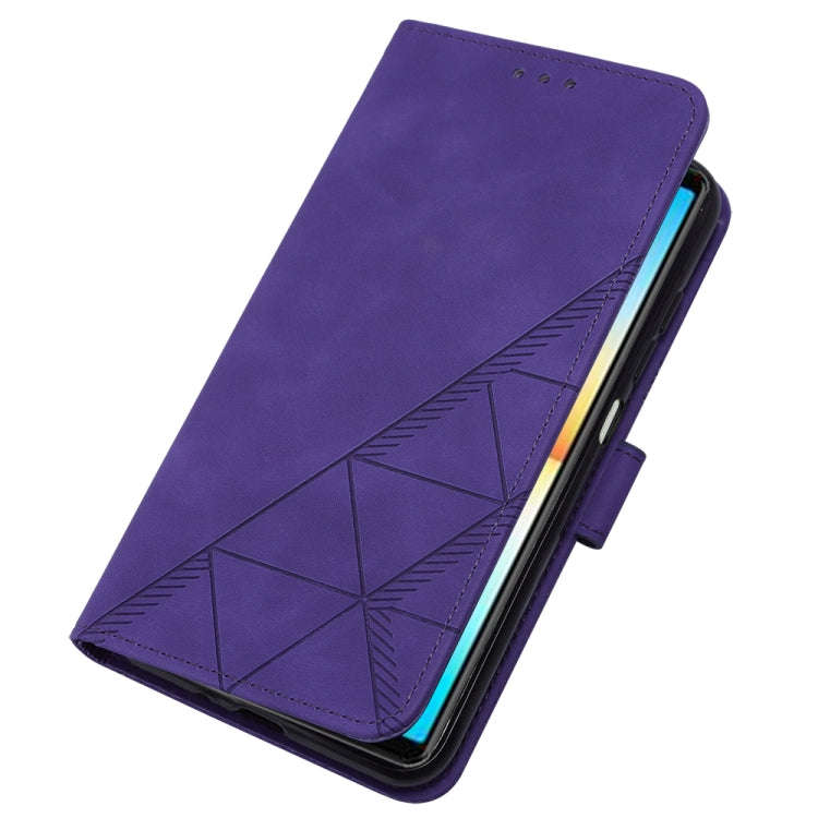 For Sony Xperia 10 IV Crossbody 3D Embossed Flip Leather Phone Case(Purple)