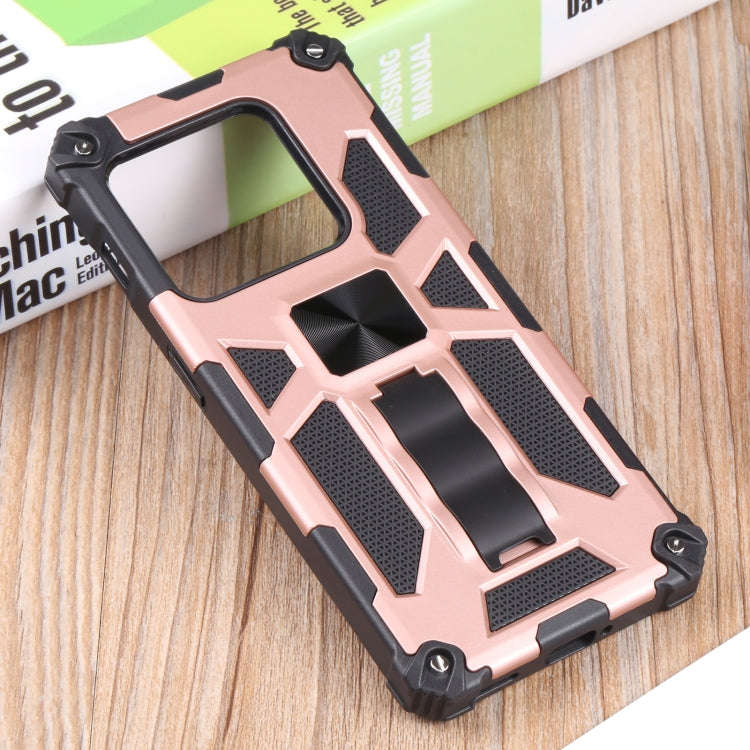 For OnePlus 10 Pro Shockproof TPU + PC Magnetic Protective Phone Case with Holder(Rose Gold)