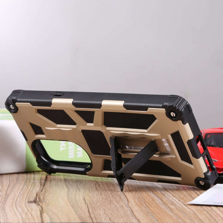 For Motorola Edge 30 Pro Shockproof TPU + PC Magnetic Protective Phone Case with Holder(Gold)