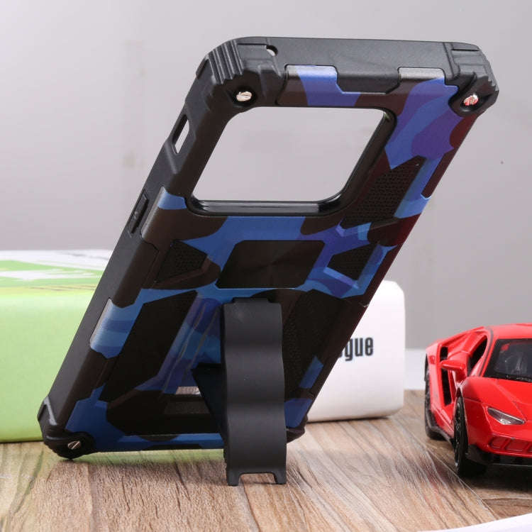 For OnePlus 10 Pro Camouflage Armor Shockproof TPU + PC Magnetic Protective Phone Case with Holde...