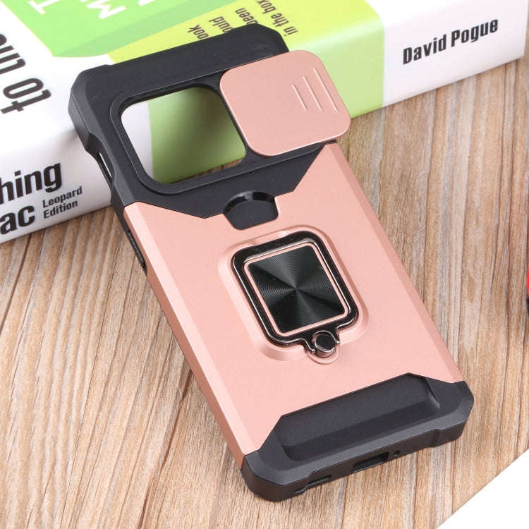 For OnePlus 10 Pro Sliding Camera Cover Design PC + TPU Shockproof Phone Case(Rose Gold)