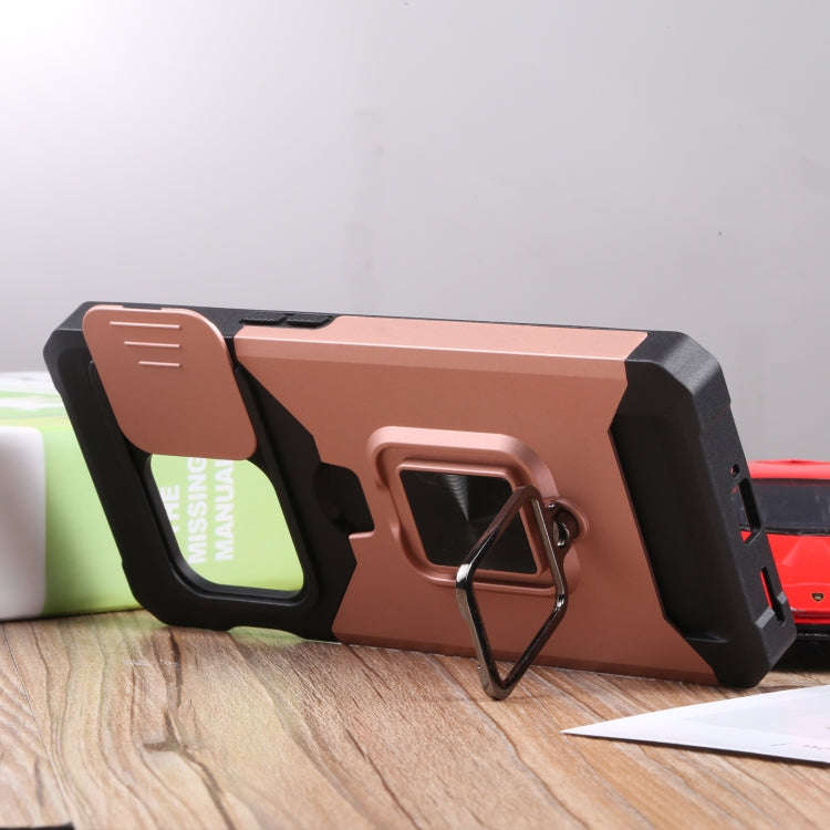 For OnePlus 10 Pro Sliding Camera Cover Design PC + TPU Shockproof Phone Case(Rose Gold)