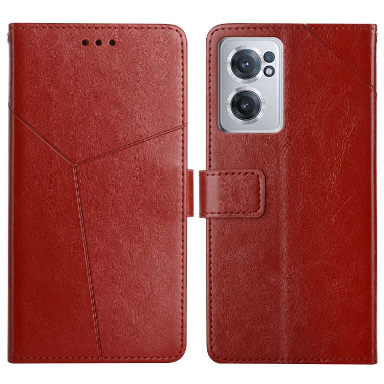 For OnePlus Nord CE 2 5G Y Stitching Horizontal Flip Leather Phone Case(Brown)
