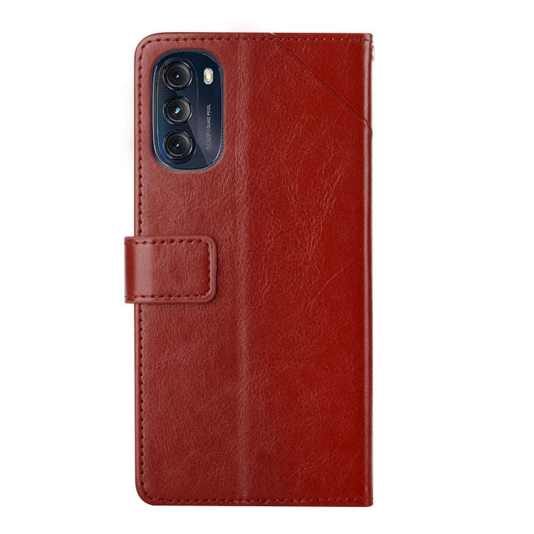 For Motorola Moto G 5G 2022 Y Stitching Horizontal Flip Leather Phone Case(Brown)