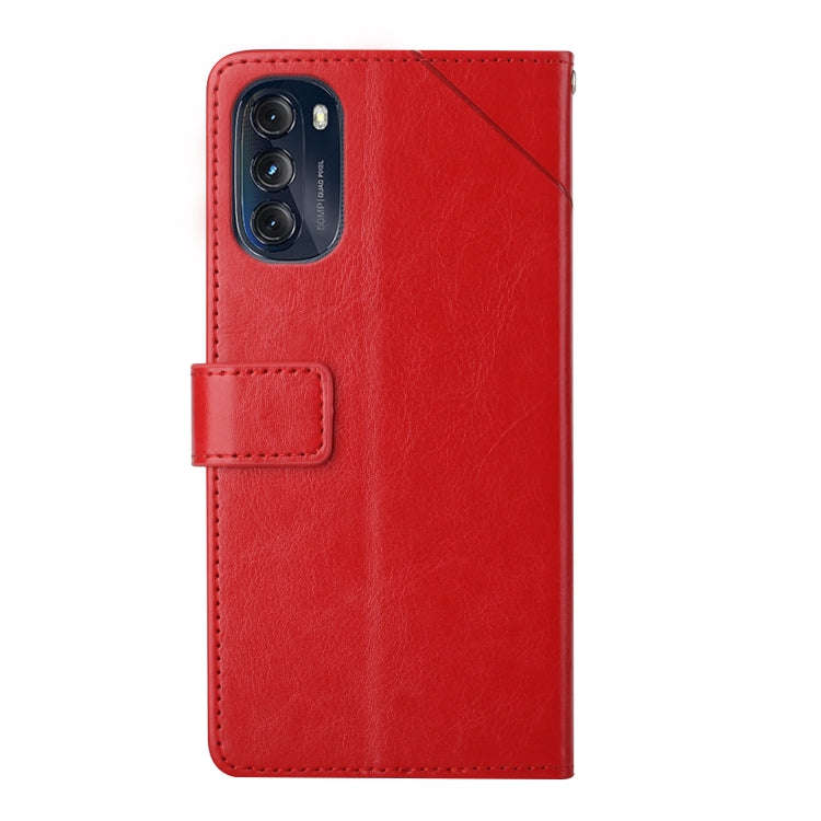 For Motorola Moto G 5G 2022 Y Stitching Horizontal Flip Leather Phone Case(Red)
