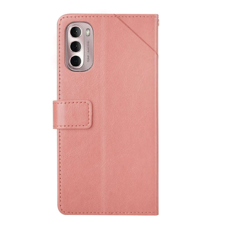 For Motorola Moto G Stylus 4G 2022 Y Stitching Horizontal Flip Leather Phone Case(Rose Gold)
