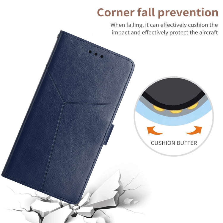 For Motorola Moto G Stylus 4G 2022 Y Stitching Horizontal Flip Leather Phone Case(Blue)