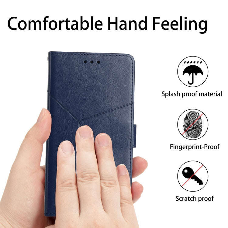 For Motorola Moto G Stylus 4G 2022 Y Stitching Horizontal Flip Leather Phone Case(Blue)