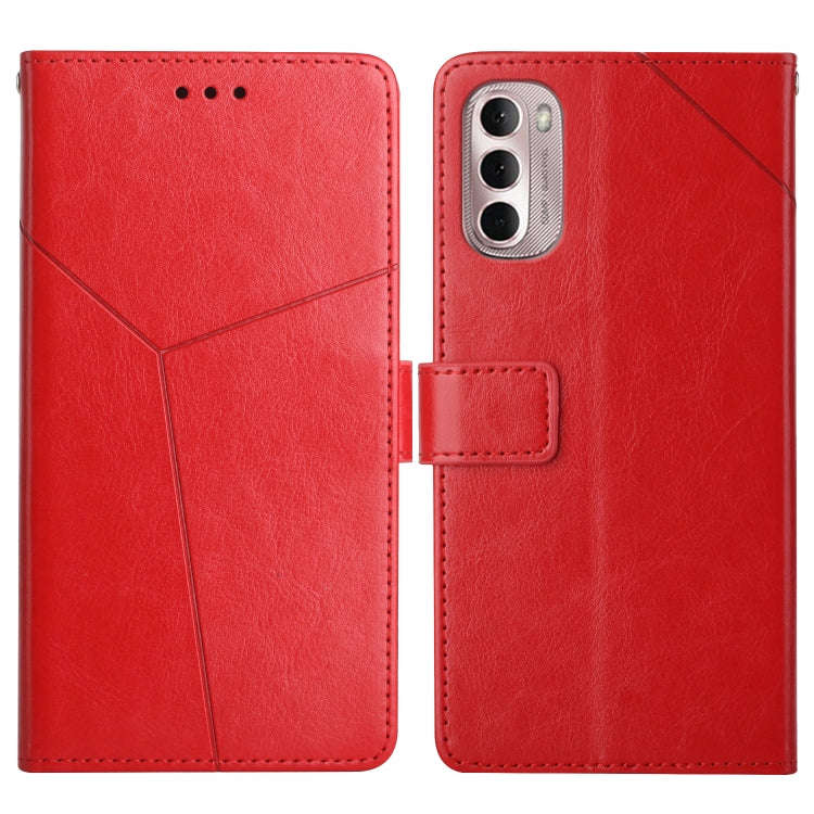 For Motorola Moto G Stylus 4G 2022 Y Stitching Horizontal Flip Leather Phone Case(Red)