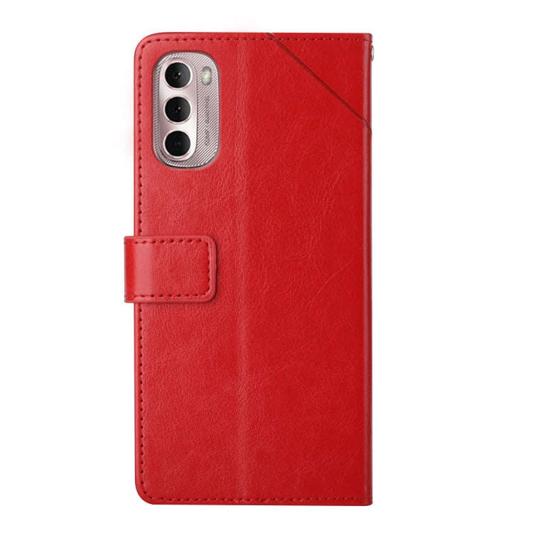 For Motorola Moto G Stylus 4G 2022 Y Stitching Horizontal Flip Leather Phone Case(Red)