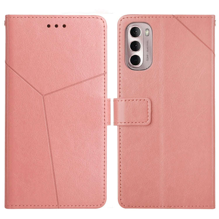 For Motorola Moto G Stylus 5G 2022 Y Stitching Horizontal Flip Leather Phone Case(Rose Gold)