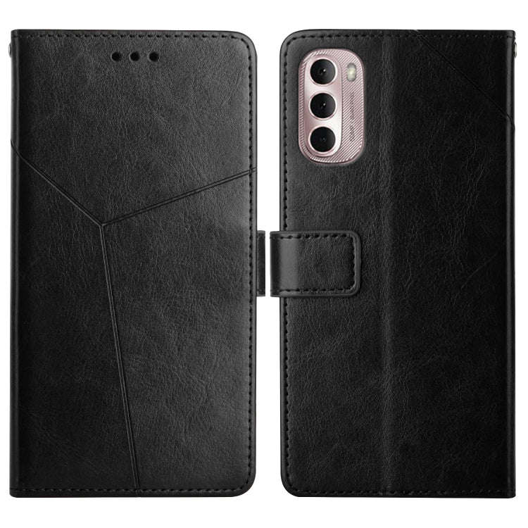 For Motorola Moto G Stylus 5G 2022 Y Stitching Horizontal Flip Leather Phone Case(Black)