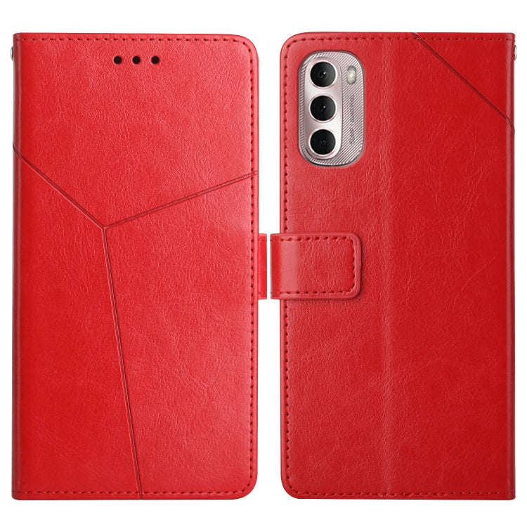 For Motorola Moto G Stylus 5G 2022 Y Stitching Horizontal Flip Leather Phone Case(Red)