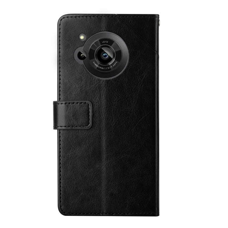 For Sharp Aquos R7 Y Stitching Horizontal Flip Leather Phone Case(Black)
