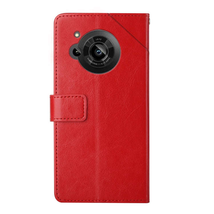 For Sharp Aquos R7 Y Stitching Horizontal Flip Leather Phone Case(Red)