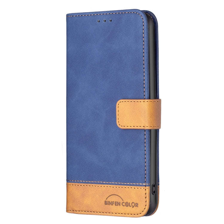 For Motorola Moto E40 / E30 BF11 Color Matching Skin Feel Leather Phone Case(Blue)