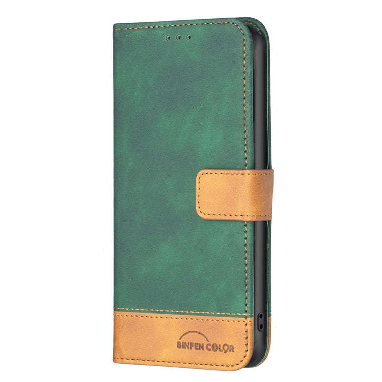 For Motorola Moto E40 / E30 BF11 Color Matching Skin Feel Leather Phone Case(Green)