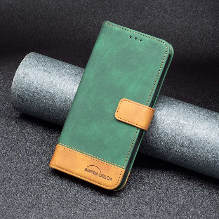 For Motorola Moto E40 / E30 BF11 Color Matching Skin Feel Leather Phone Case(Green)
