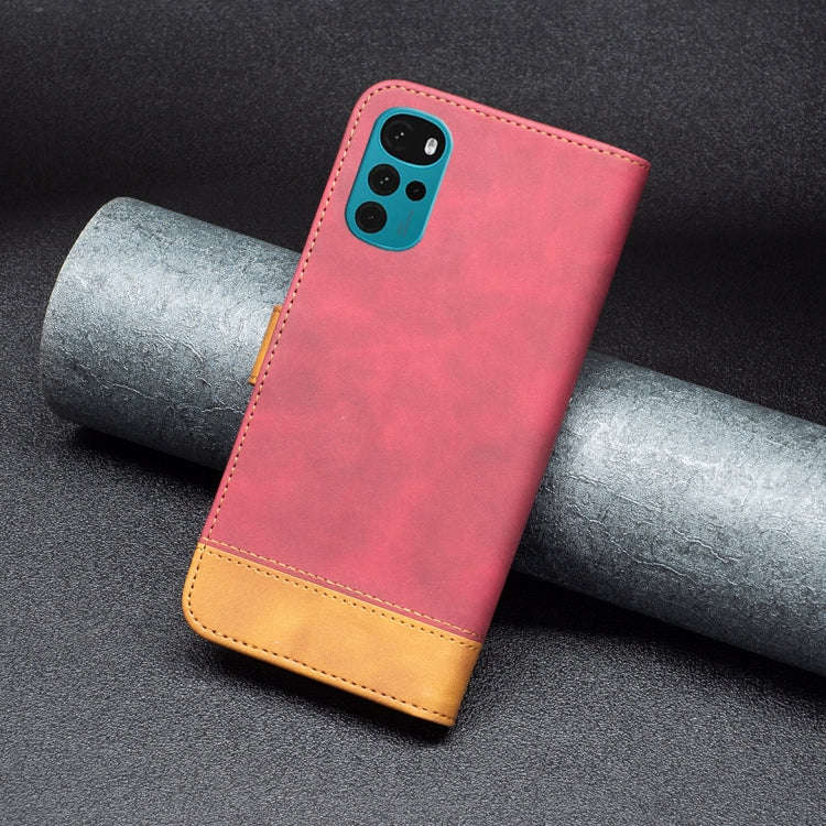 For Motorola Moto G22 BF11 Color Matching Skin Feel Leather Phone Case(Red)