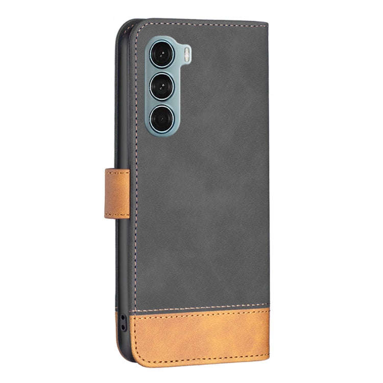 For Motorola Moto G200 5G / Edge S30 5G BF11 Color Matching Skin Feel Leather Phone Case(Black)