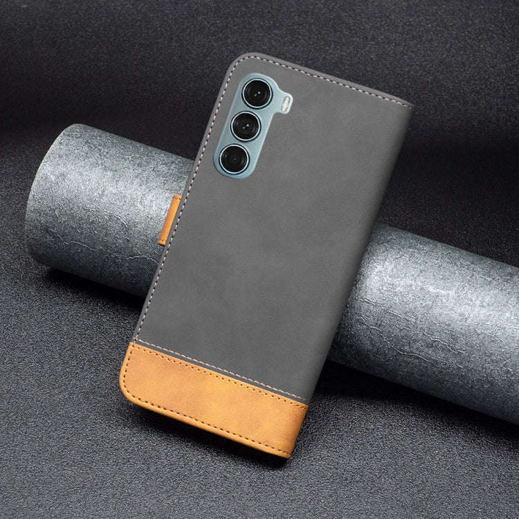 For Motorola Moto G200 5G / Edge S30 5G BF11 Color Matching Skin Feel Leather Phone Case(Black)