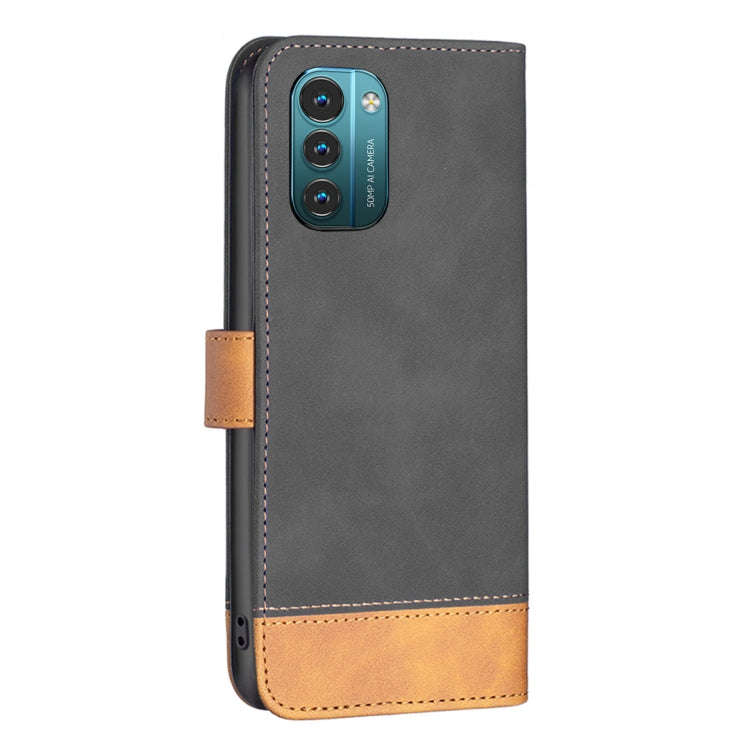 For Nokia G21 / G11 BF11 Color Matching Skin Feel Leather Phone Case(Black)